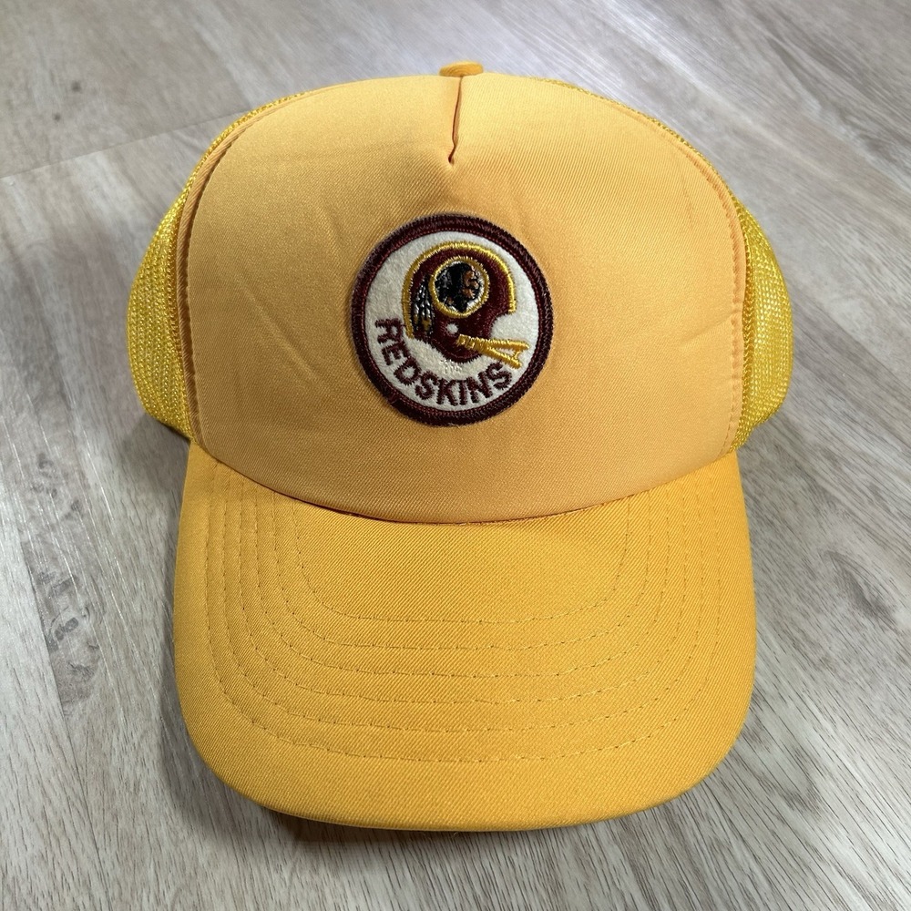 VTG Washington Redskins Snapback Hat NFL Football Yellow AJD Trucker Cap